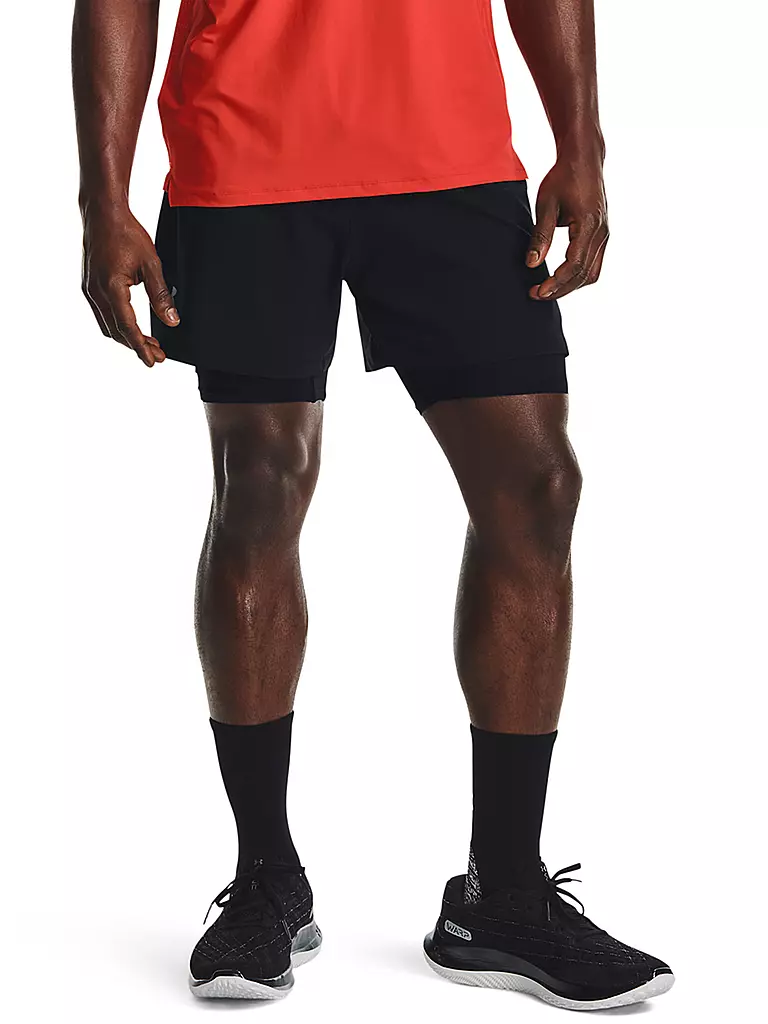 UNDER ARMOUR | Herren Fitnessshort UA Iso-Chill Run 2-in-1 | schwarz