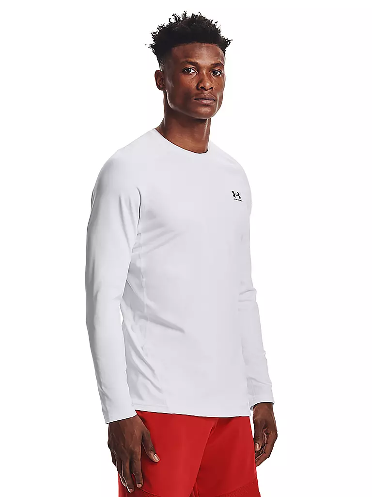 UNDER ARMOUR | Herren Fußball Unterziehshirt ColdGear® Armour Fitted Crew | weiss
