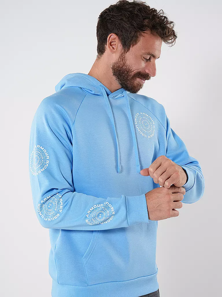 UNDER ARMOUR | Herren Hoodie UA Rival Fleece High Brand Read Logo | hellblau