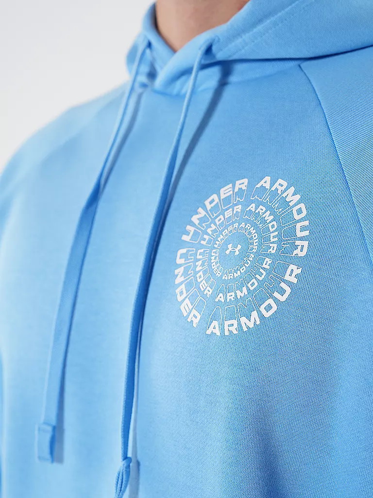 UNDER ARMOUR | Herren Hoodie UA Rival Fleece High Brand Read Logo | hellblau