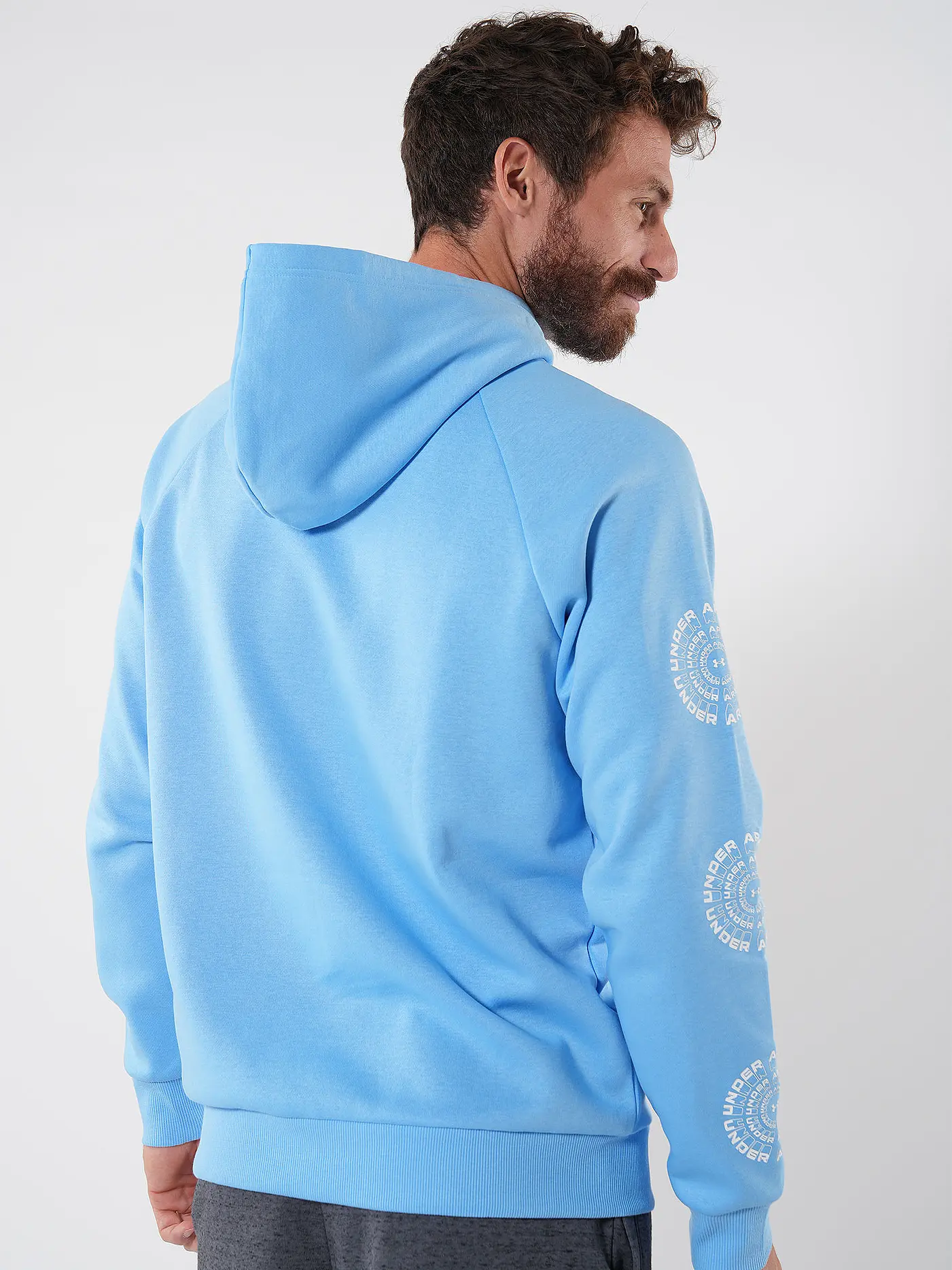 UNDER ARMOUR | Herren Hoodie UA Rival Fleece High Brand Read Logo | hellblau