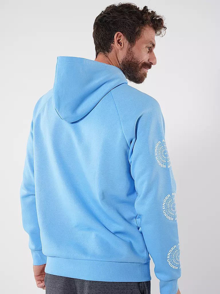 UNDER ARMOUR | Herren Hoodie UA Rival Fleece High Brand Read Logo | hellblau