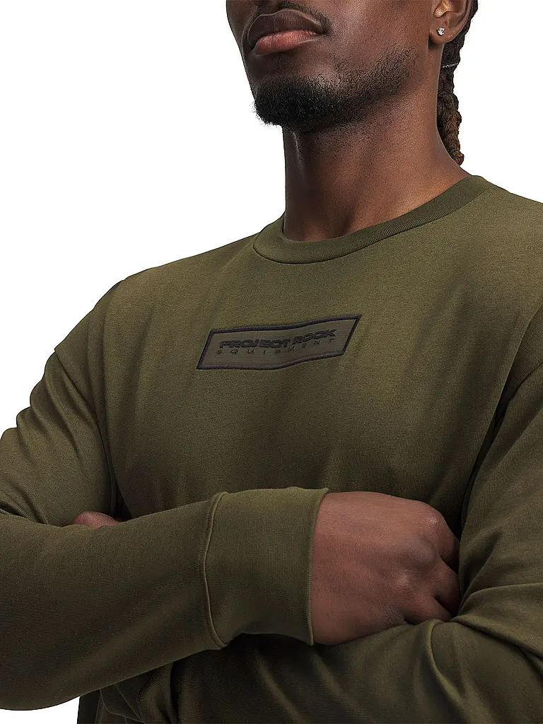 UNDER ARMOUR | Herren Sweater UA The Rock LS Q4 ST | olive