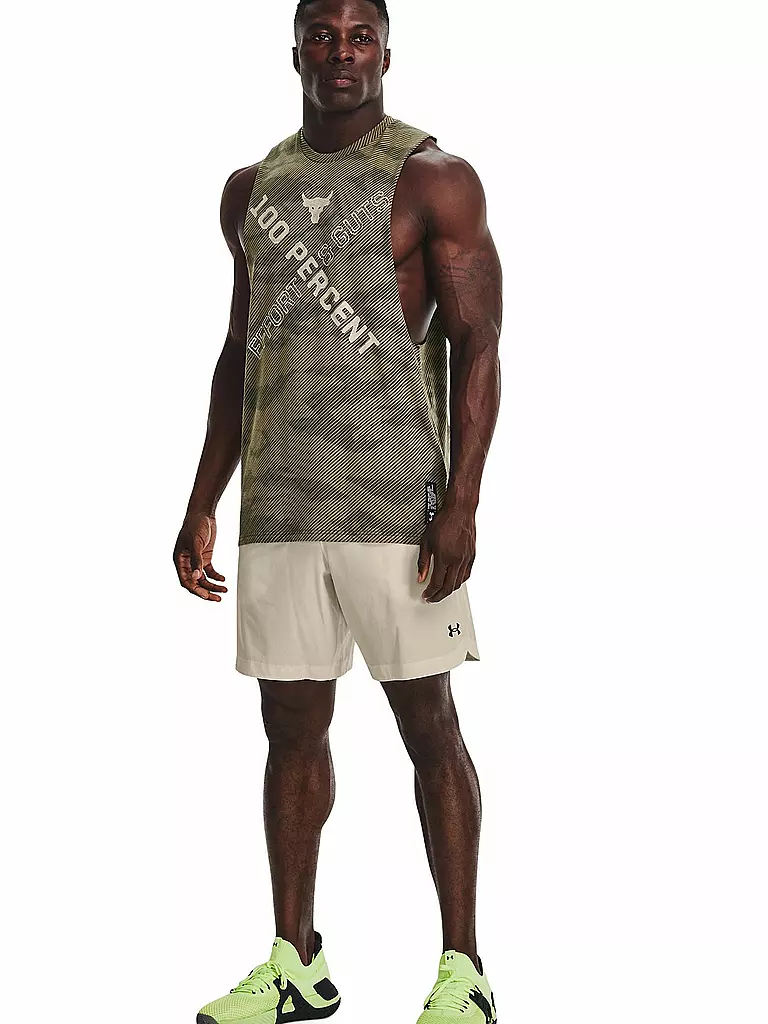 UNDER ARMOUR | Herren Tank UA Project Rock 100 Percent | olive