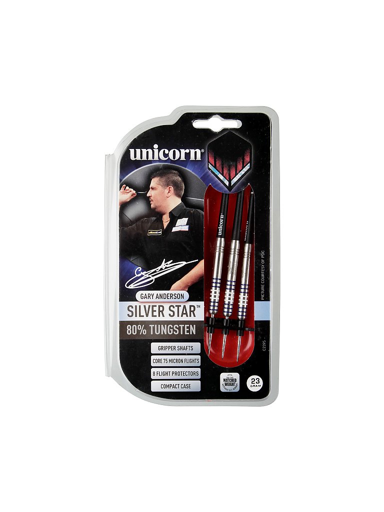 UNICORN Steeldart-Pfeile Silver Star Gary Anderson schwarz