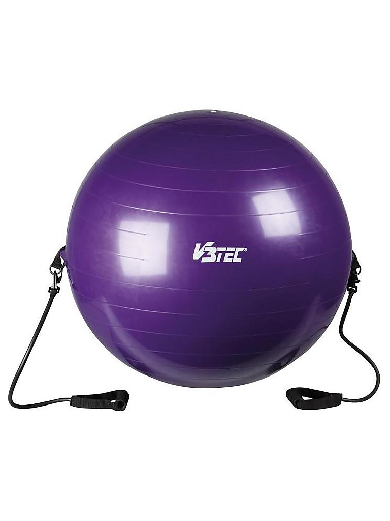 V3TEC Gymnastikball mit Trainingsexpander 65cm blau