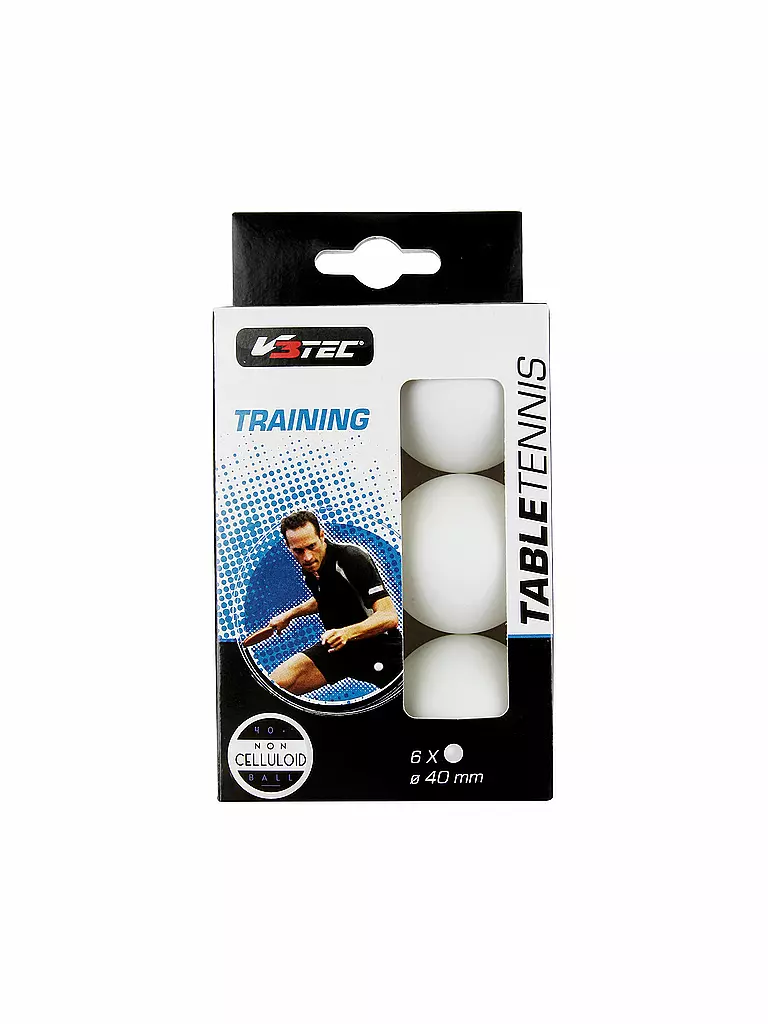 V3TEC | Tischtennisball Training 6 Stk. WEISS | weiss