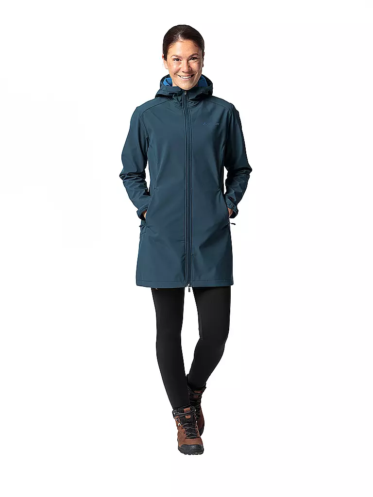 VAUDE | Damen Softshellparka Moena  warm Hoodie | dunkelblau