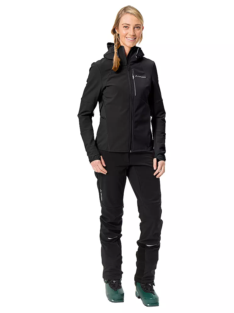 VAUDE | Damen Touren Softshelljacke Larice Hoodie | schwarz