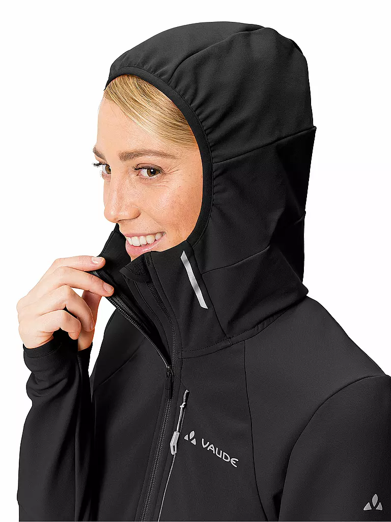 VAUDE | Damen Touren Softshelljacke Larice Hoodie | schwarz