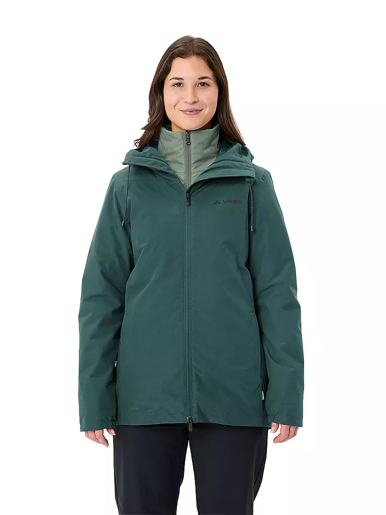 VAUDE | Damen Wanderjacke Mineo 3in1 Hoodie | dunkelgrün