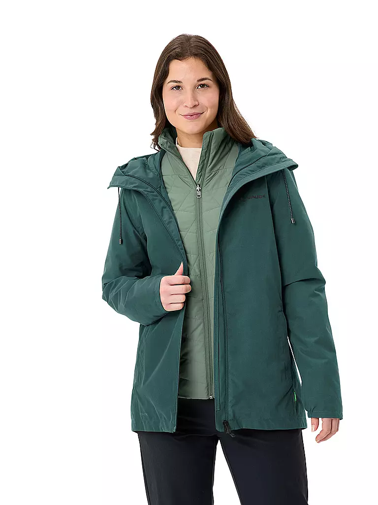 VAUDE | Damen Wanderjacke Mineo 3in1 Hoodie | dunkelgrün