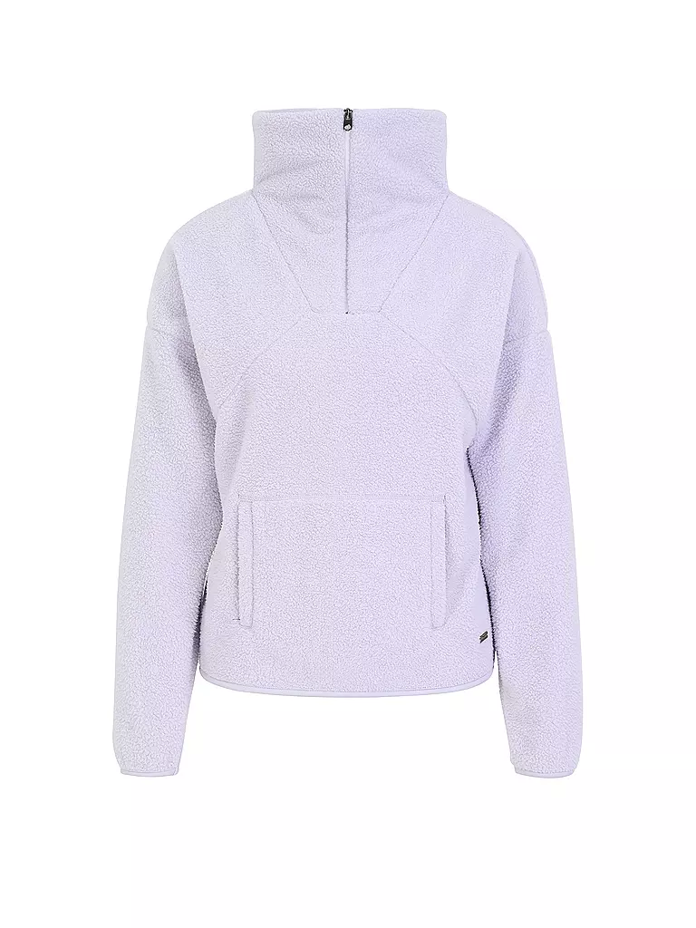 VENICE BEACH | Damen Fitnesssweater Abby mit Zip Teddyfleece | lila