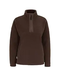 VENICE BEACH | Damen Fitnesssweater Sarah HalfZip | braun