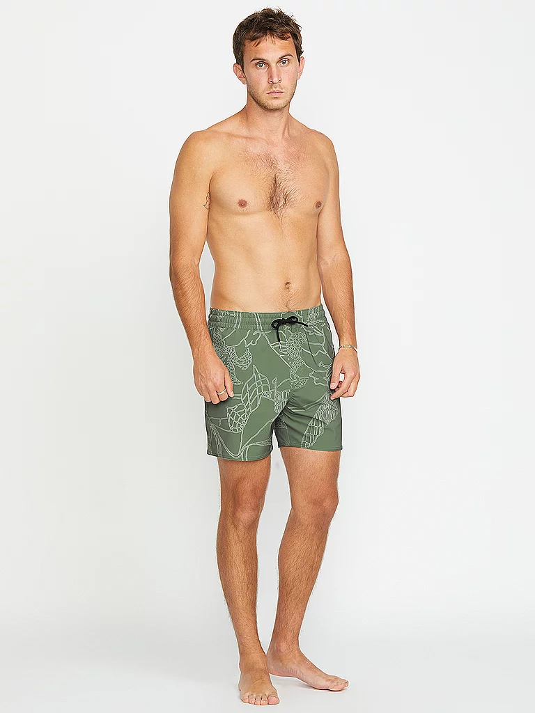 VOLCOM Herren Badeshorts Lido Print Trunk 16 olive | L — Bild 3