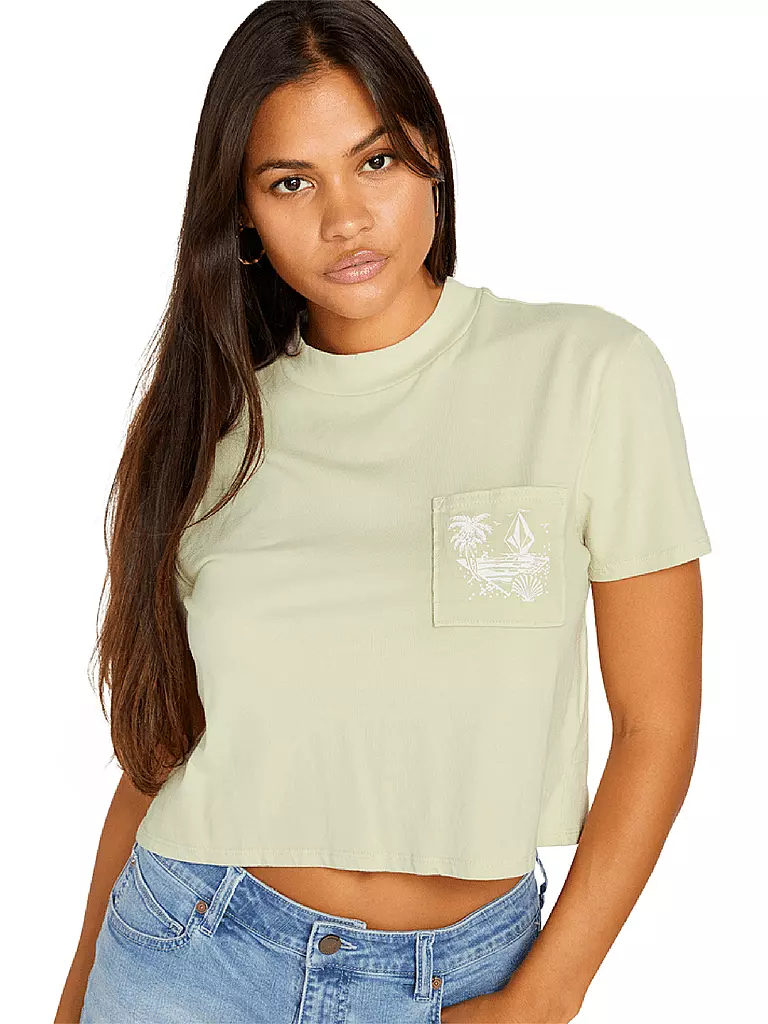 VOLCOM | Damen Beachshirt Pocket Dial | hellgrün