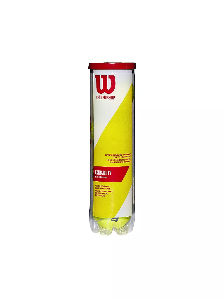 WILSON | Tennisbälle Championship Extra Duty 4er - Karton mit 18 Dosen | gelb