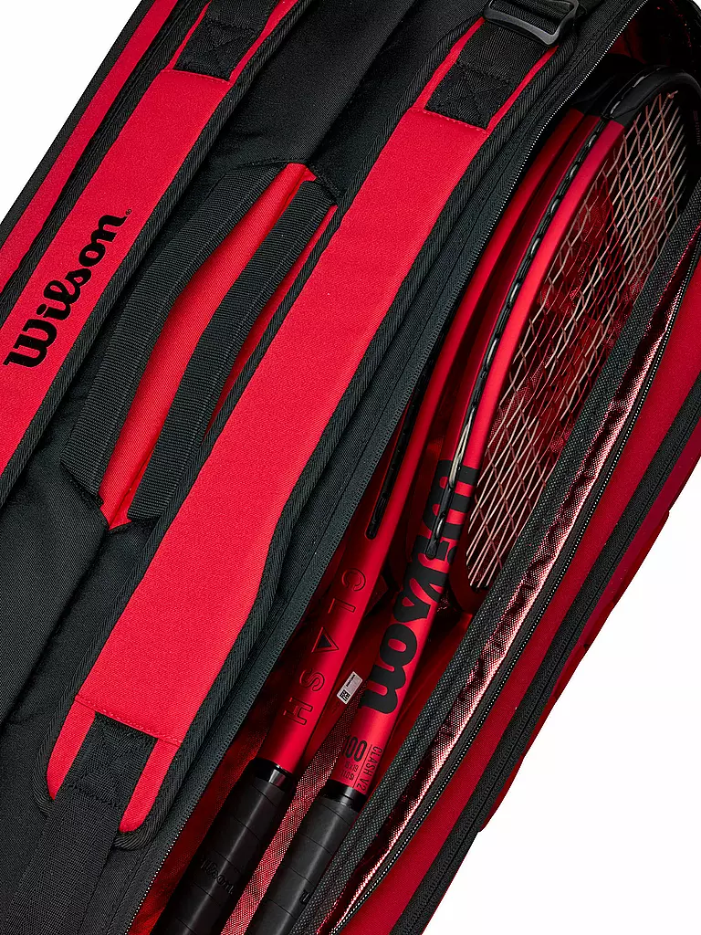 WILSON | Tennistasche Clash v2 Super Tour 9er Pack | rot