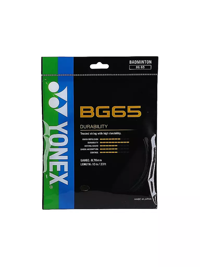 YONEX | Badmintonsaite BG65 Set - Kunstsaite Amber | transparent